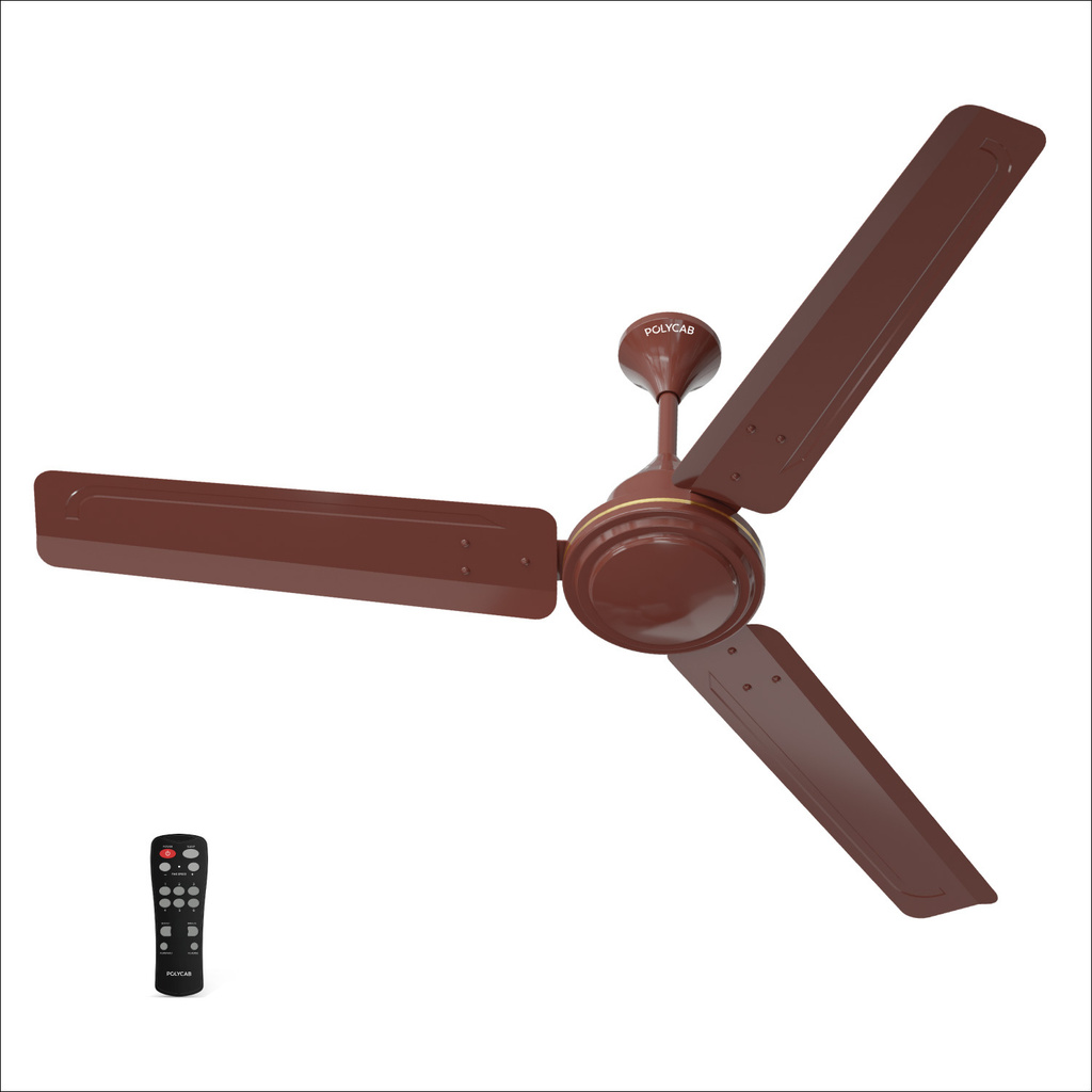 Polycab Airika BLDC with Remote | High Speed with 2 Year Warranty BLDC Motor with Remote 1200 mm Ceiling Fan