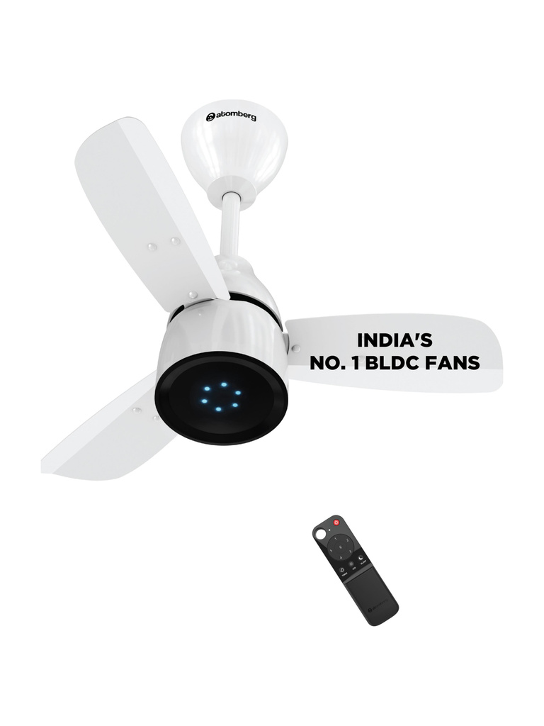 Renesa Prime Remote|High Air Delivery|LED Speed Indicator|Low Noise|Sleek Design with 3 Year Warranty BLDC Motor with Remote 600 mm Ceiling Fan (5 Star | Gloss White | Pack of 1)
