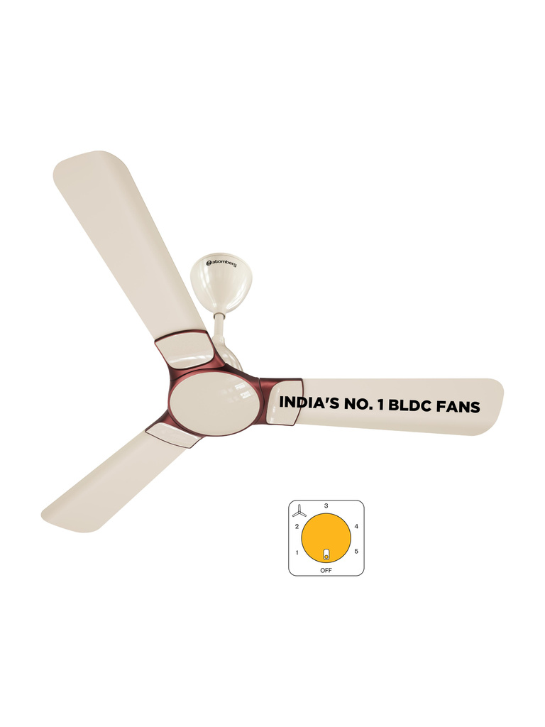 Atomberg Erica Nuvo Regulator Operated(No Remote)Advance Air+ TechnologyLow Noise with 3 Year Warranty BLDC Motor 1200 mm Ceiling Fan