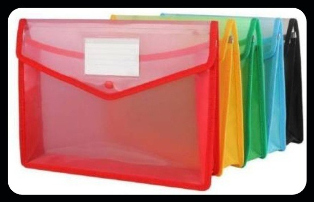 yourstationeryhouse plastic envelope folder transparent poly plastic documents file storage bag snap button set 5 certificate holder document folder certificates a4 legal bag document