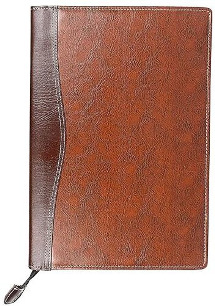 Eclet B4 Size Brown Leather Document File Folder Certificates, Legal Paper Holder Pu Leatherette Material Professional Waterproof Chain File Office File with 20 Leafs,