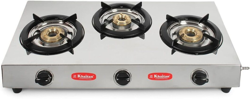 3 Burner INALSA Stainless Steel Manual Gas Stove (3 Burners)