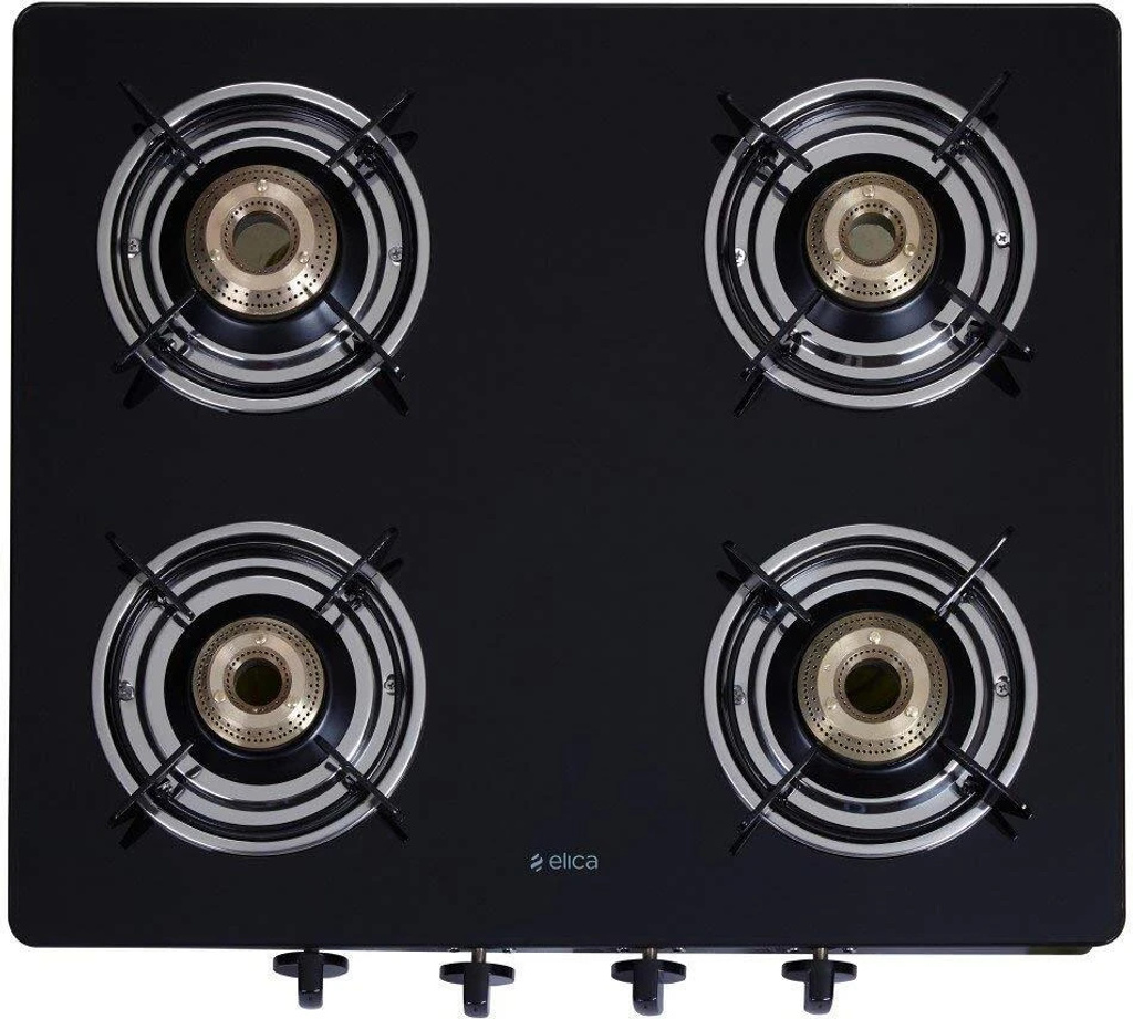 594 Ct Vetro Black Glass Manual Gas Stove (4 Burners)