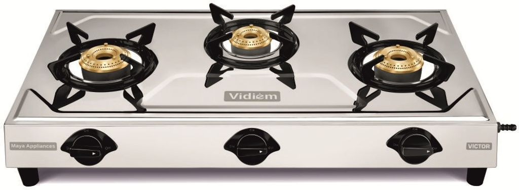 Victor 3B Stainless Steel Manual Gas Stove (3 Burners)