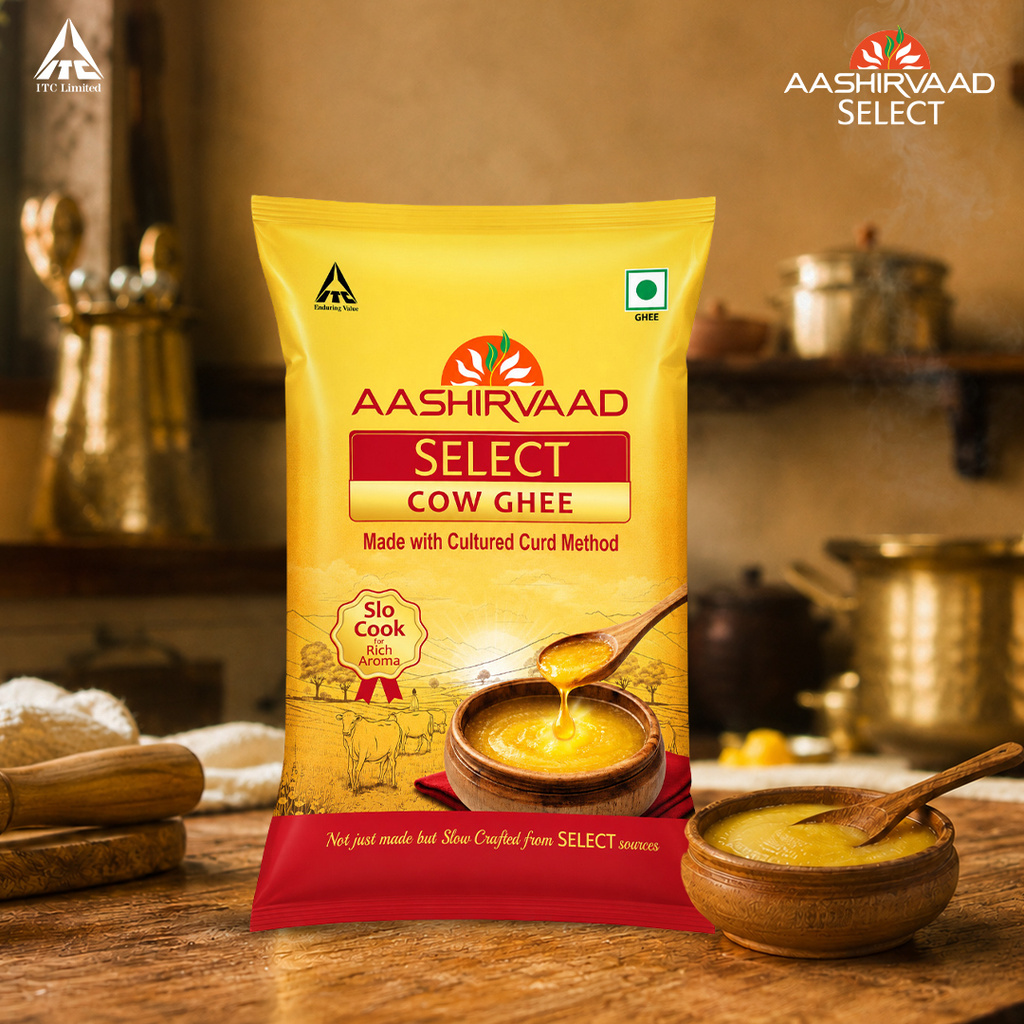 AASHIRVAAD Pure Cow Ghee, Pouch, Rich Aroma Ghee Pouch
