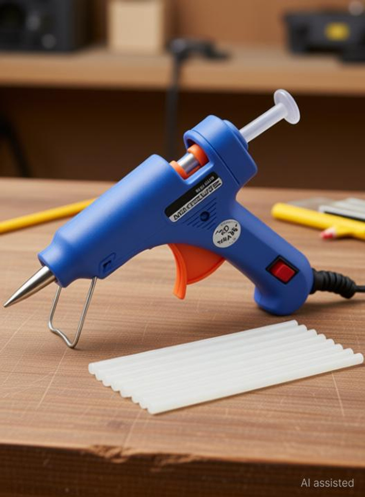mosclue super blue mini 20 w 20watt hot melt glue gun 10 free stick 7 mm standard temperature corded