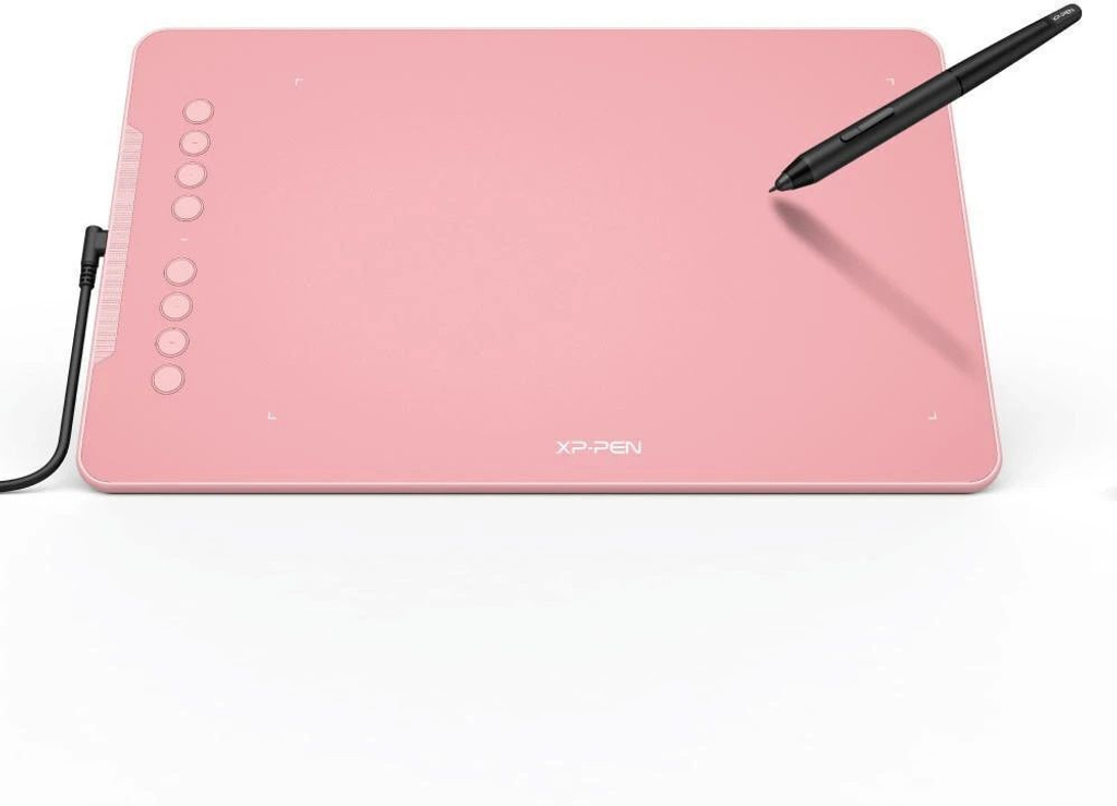 XP Pen Deco01 V2 and V3 8192 Levels of Pressure Sensitivity, Battery-Free Passive Stylus 10 x 6 inch Graphics Tablet Connectivity - USB