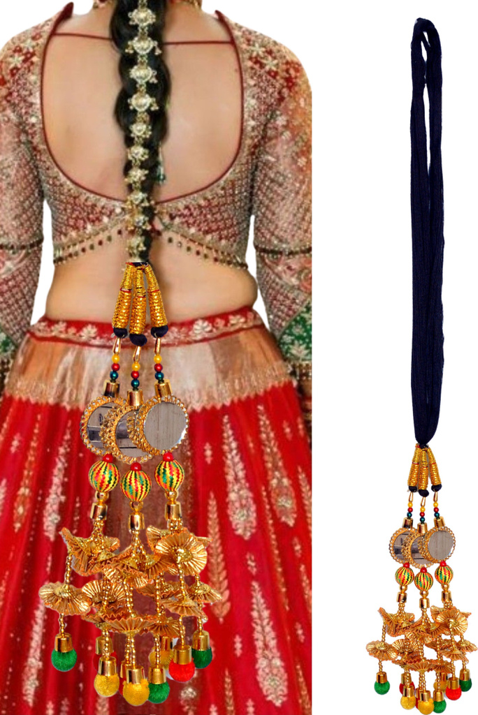 raditional Paranda Hair Braid Tassels with Mirror Work Paranda Parandi Braid Extension (Multicolor)