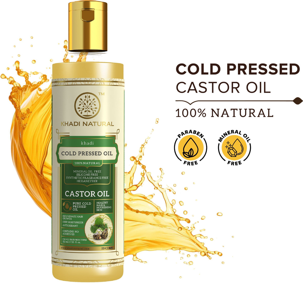 khadi natural cold pressed castor oil skin hair care use daily