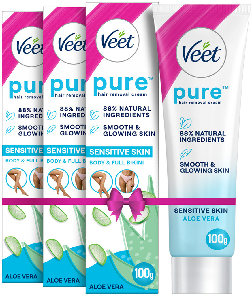 Wax for Body Bikini, Women Hair Removal, with aloe vera, for sensitive skin care Cream (300 g, Set of 3)