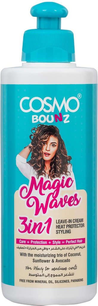 Bounz 3 IN 1 Leave-In Cream Magic Wave Wavy, Curly, Hydration, Frizz Control (250 ml)
