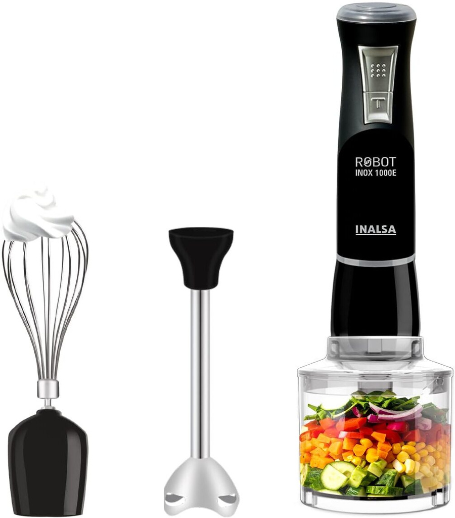 Inalsa 1000 W Silver, Black Hand Blender