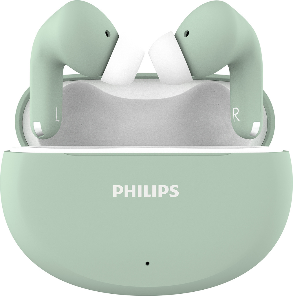 PHILIPS TAT1269 TWS Earbuds, 40H Playtime, BT 5.4, IPX5, Frosty Green Bluetooth