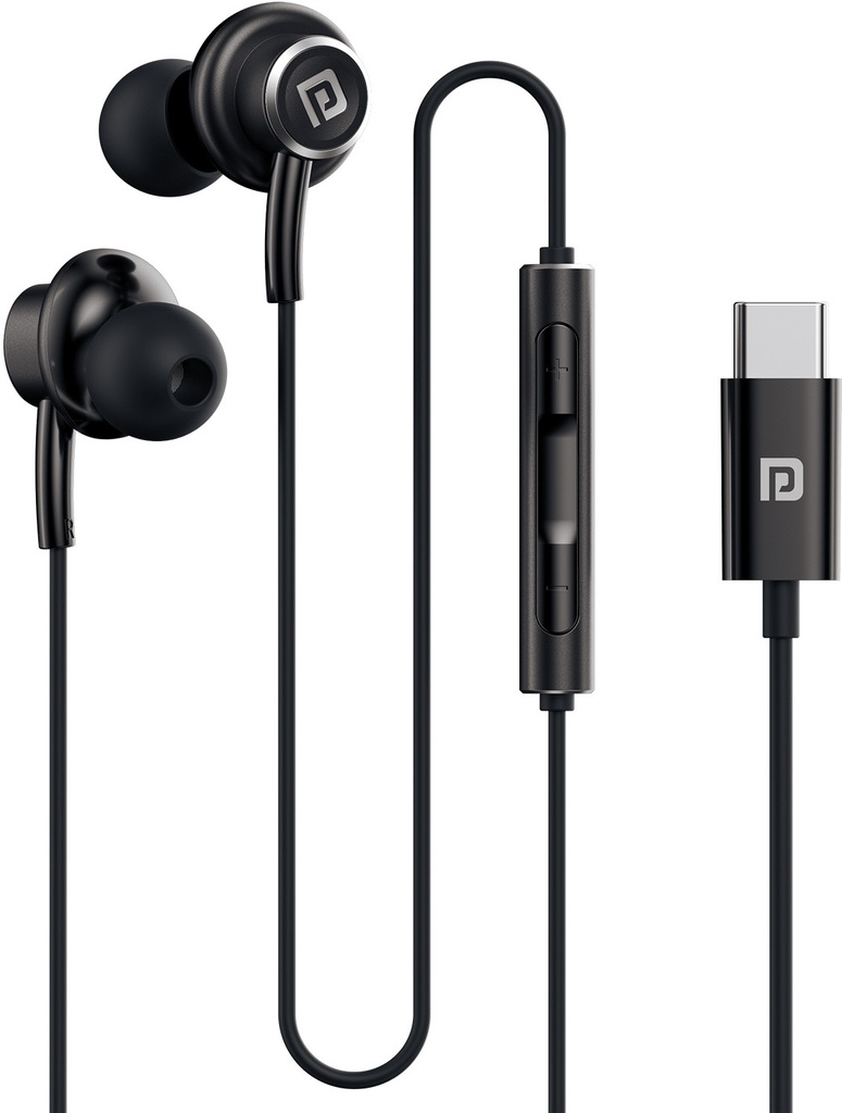 Conch Sigma C in Ear Type C Wired Earphones,in Line HD Mic,14.2mm Driver Wired Headset (Black, In the Ear)