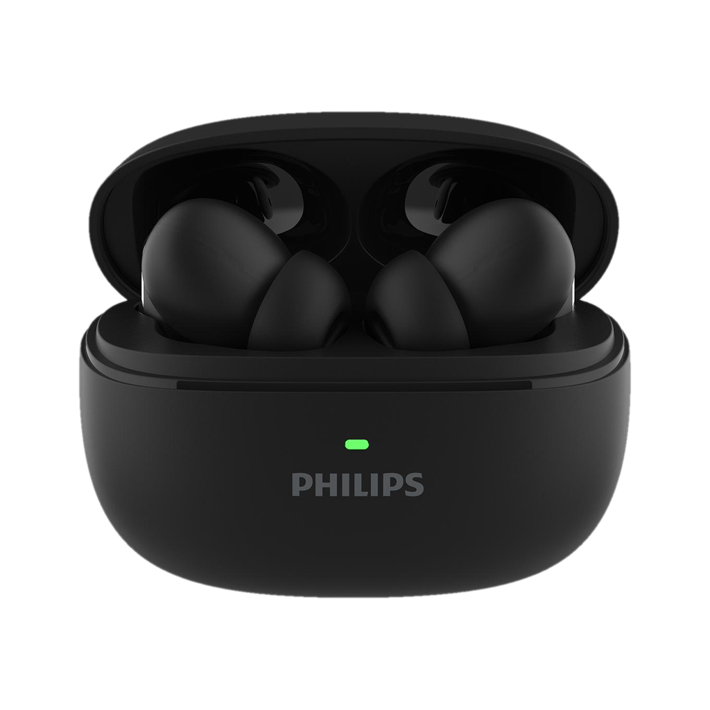 TAT1150BK Earbuds with ANC/ENC, 55H Playtime, 13mm Drivers, IPX5 Proof, BT v5.3 Bluetooth Headset (Deep Black, True Wireless)