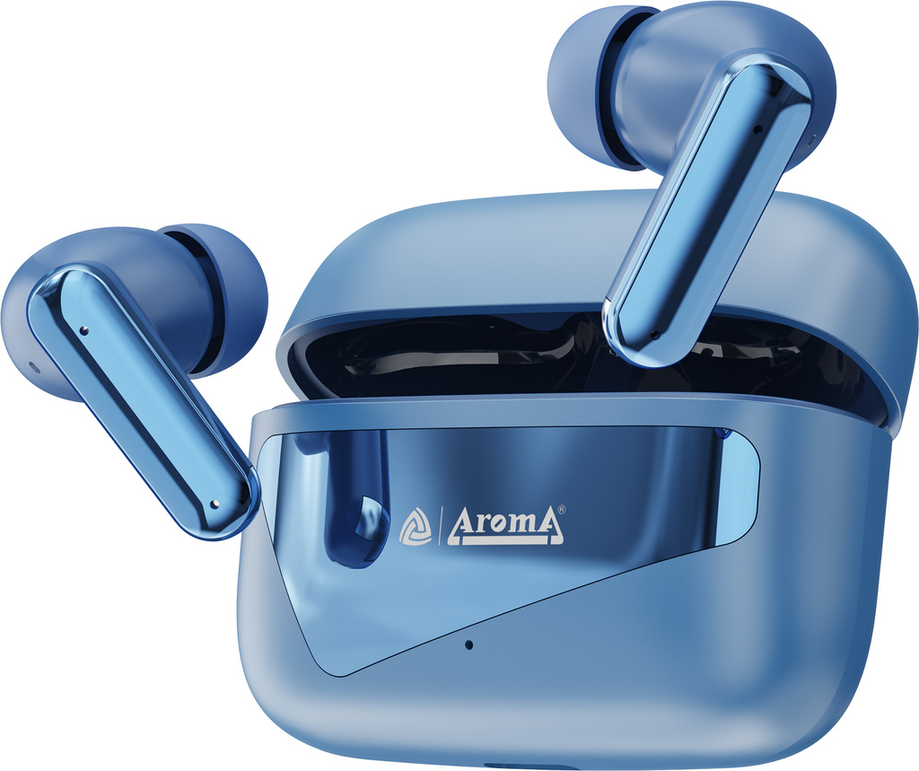 Aroma TWS8 V5.4 Upto 60Hr Playtime*, ENC, Dual Paring, Fast Charging, Heavy Bass Bluetooth