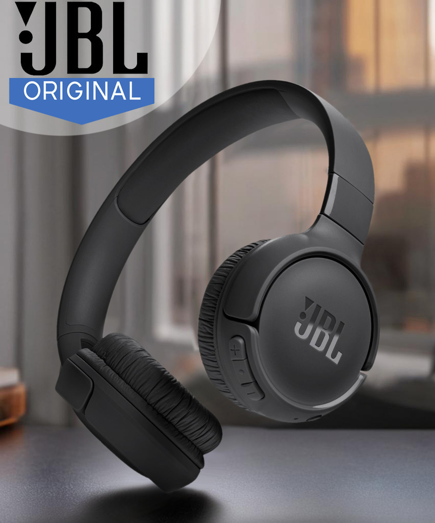 Tune 520 BT 57Hr Playtime, Pure Bass, Multi Connect 5.3LE Bluetooth Headset (Black, On the Ear)