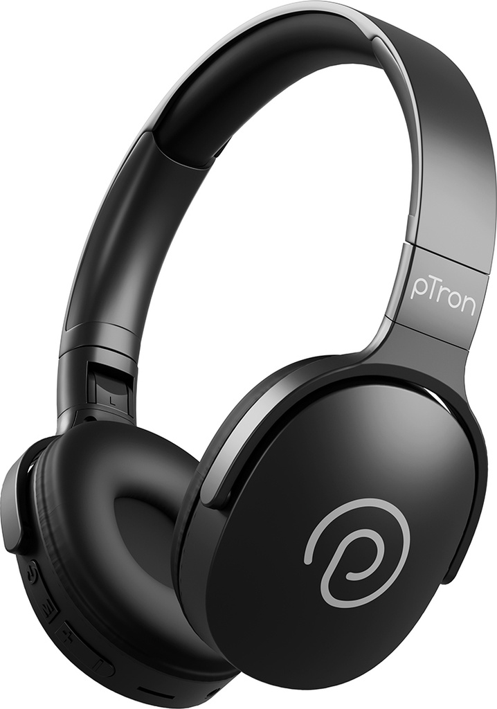 ptron studio w 60hrs playtime hd mic 40mm drivers dual device pairing bt5 4 bluetooth wired