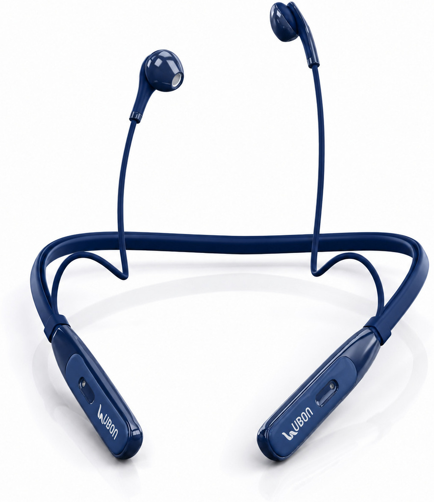 Bluetooth Neckband CL-115 with 45Hrs of playtime, Fast Charging Bluetooth Headset (Blue, In the Ear)
