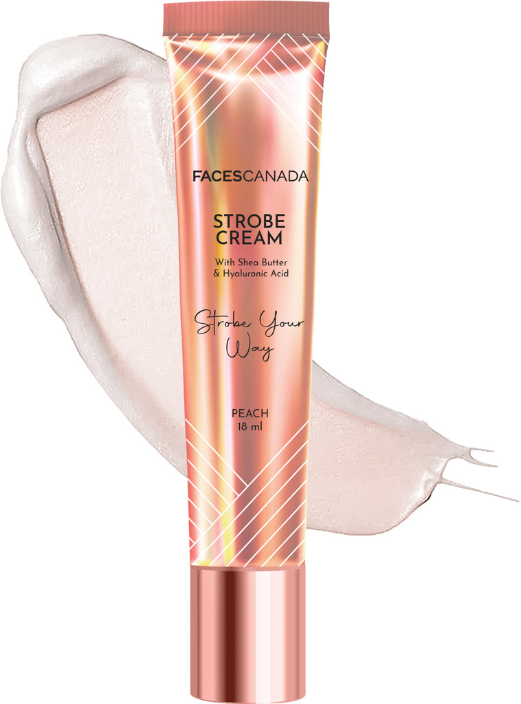 Strobe Cream Mini - 18 ml | Instant Illumination | Primer + Moisturizer + Highlighter (18 ml, Peach)