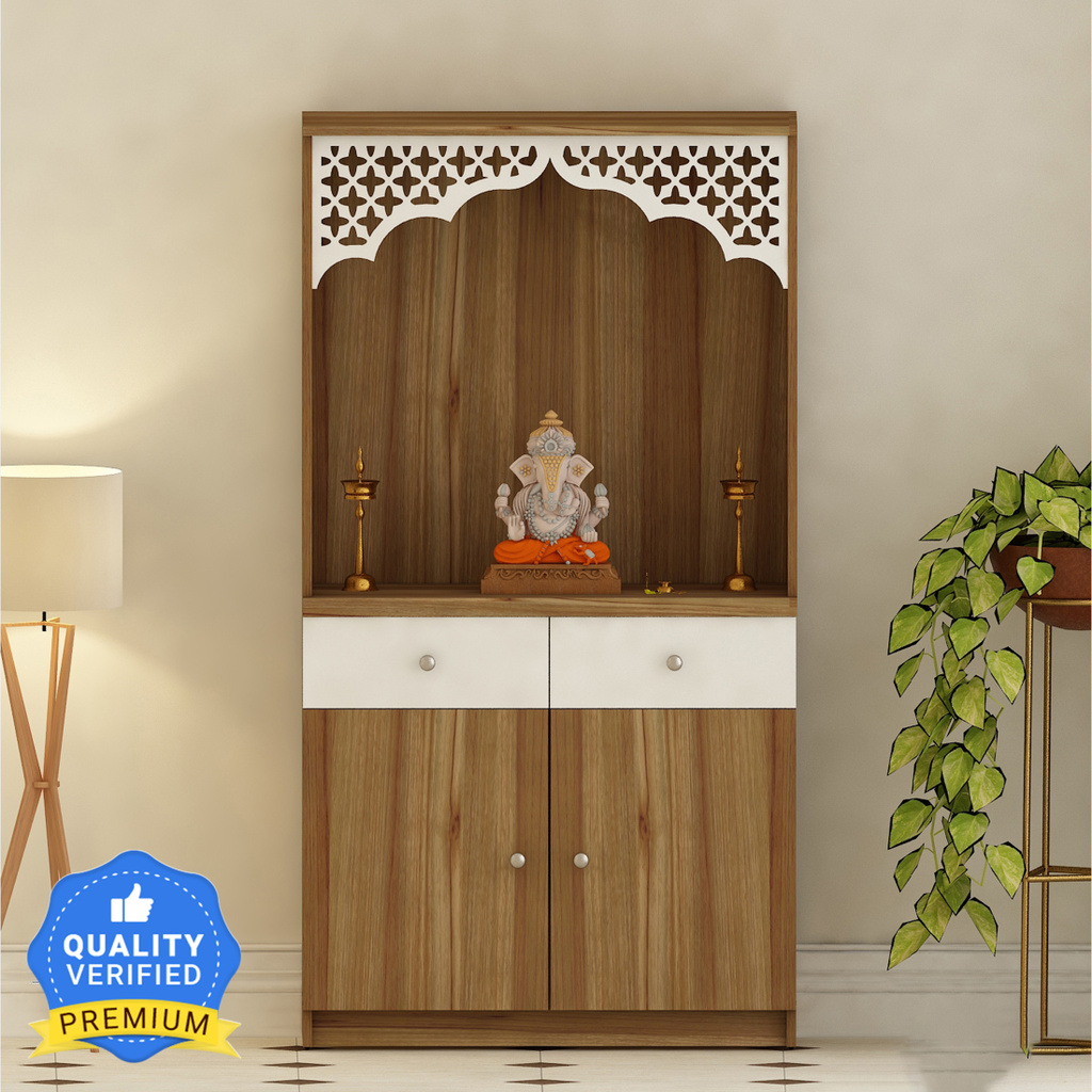 Prime Home Temple/Pooja Unit/Home Mandir/ Engineered Wood Home Temple (Height: 148, Knock Down)