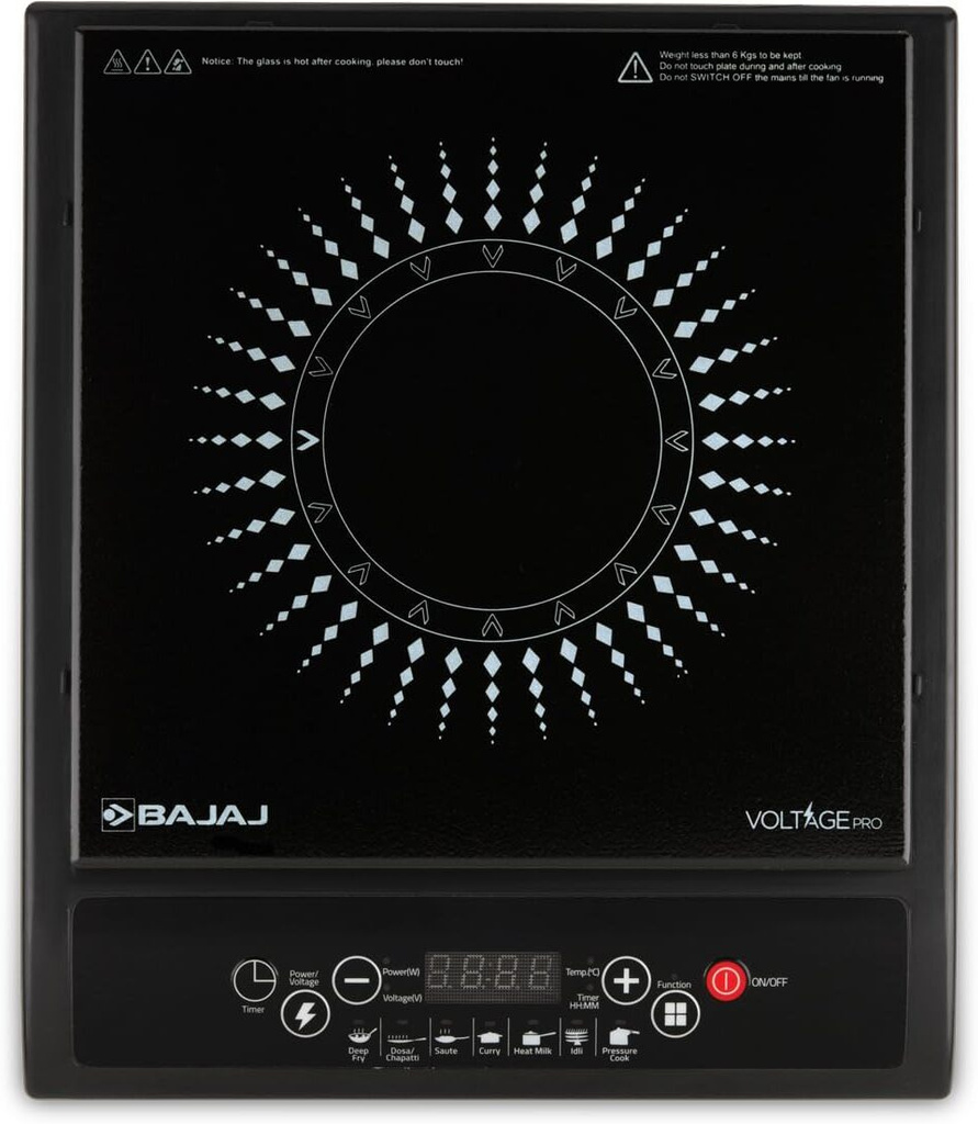 bajaj 1200 w induction cooktop push button