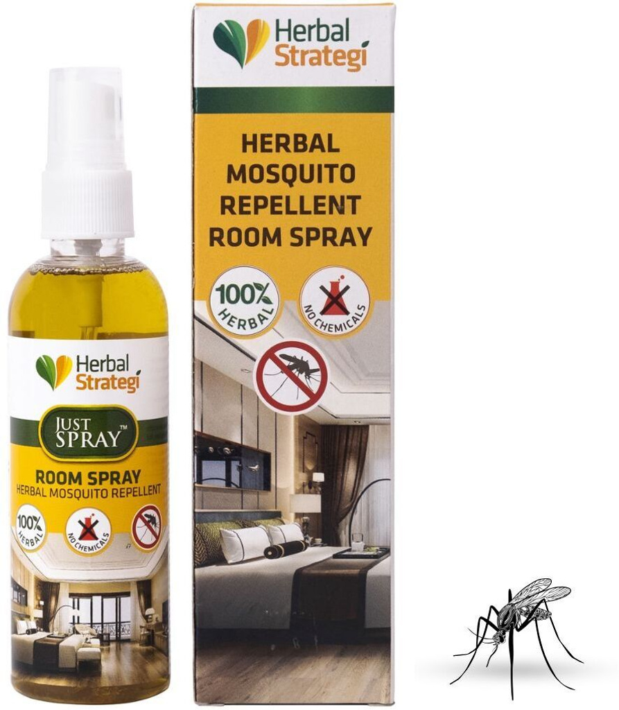 HERBAL STRATEGI Mosquito Repellent Room Spray Non-Toxic 100% Herbal