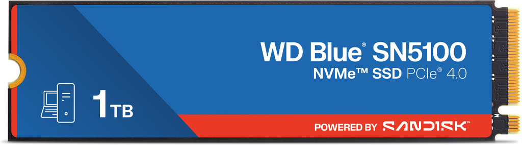 SanDisk WD SN5100 1 TB Desktop, Laptop Blue PCIe NVMe Internal Solid State Drive (SSD) (WDS100T5B0E-00CPE0)