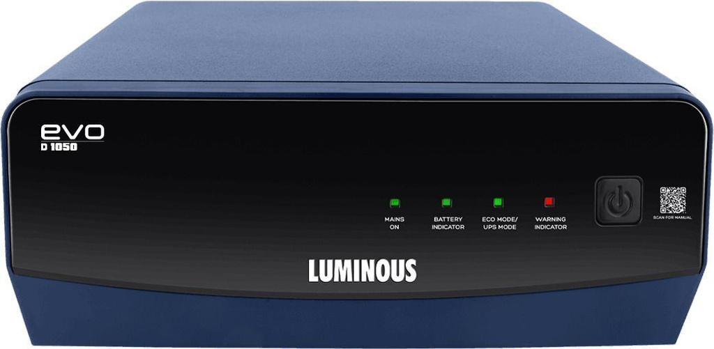 LUMINOUS EVO-D-1050/12V EVOD1050 with 3 Year Warranty Square Wave Inverter
