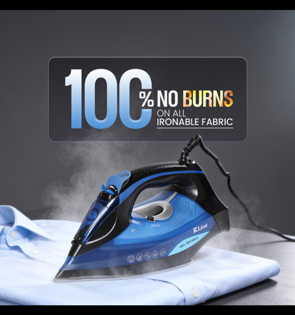 Rico SI2110 Ideal Temperature No Burn Guaranteed Wrinkle Free Clothes Press Iron Box 2200 W Steam Iron