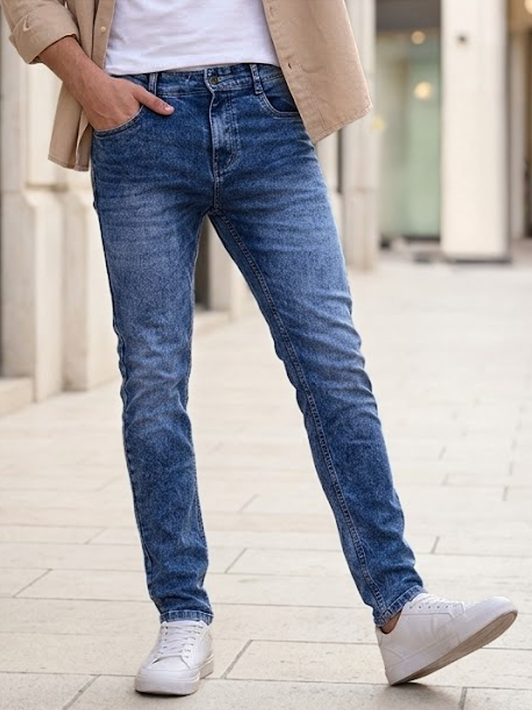 Urbano Fashion Skinny Men Dark Blue Jeans