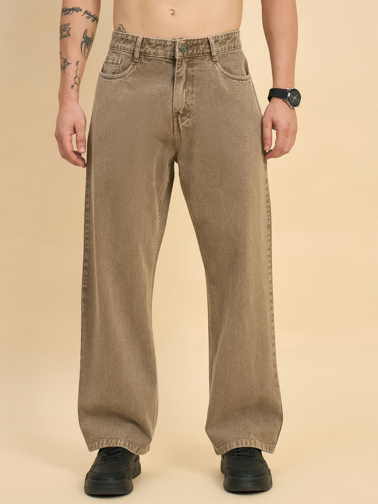 STUDIO NEXX Loose Fit Men Beige Jeans