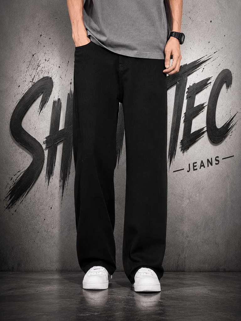 BOLD & BARE Straight Fit Men Black Jeans