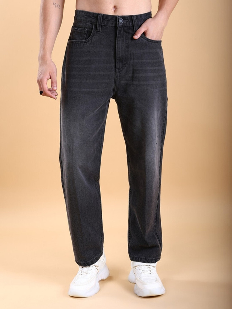 WAZWEAR Loose Fit Men Dark Grey Jeans