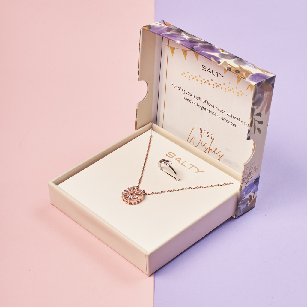 Salty Stainless Steel Rose Gold, Silver Jewellery Set
