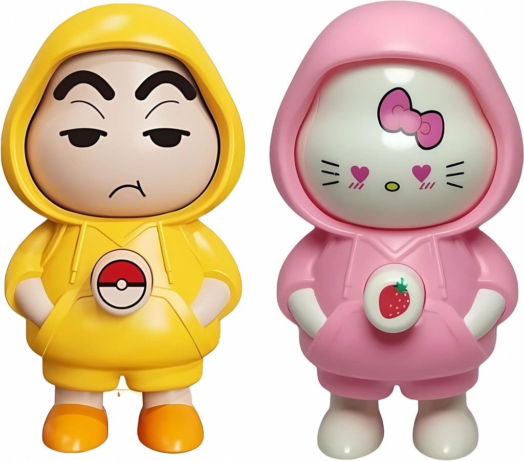 Shinchan & Hello Kitty Hoodie Keychain Set Key Chain