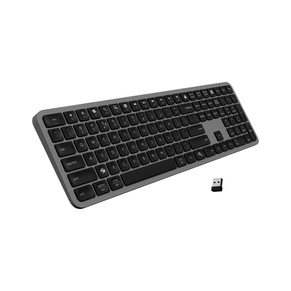 ZEBRONICS K5002MW Wireless, Bluetooth Handheld Desktop Keyboard Compatible with Desktop, Laptop, Tablet, iPad, Mac Slim, Copilot AI Key, 109 Keys, 13 Multimedia Keys, Scissor Switch, BT + 2.4GHz