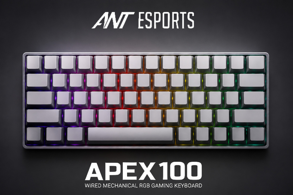 Ant Esports APEX 100 Mechanical Wired USB Standard Gaming Keyboard Compatible with Desktop, iPad, Laptop, Mac, Tablet