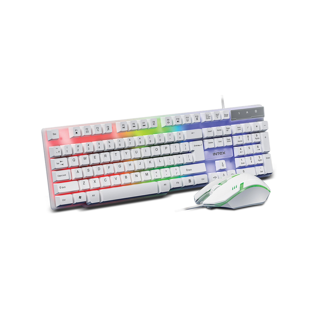 Intex IT-KB334 Wired USB Standard Gaming Keyboard Compatible with Desktop, Laptop, Mac Wired Gaming Keyboard & Mouse IT-KB 334/RGB,Spill resistant, Keyboard and Mouse