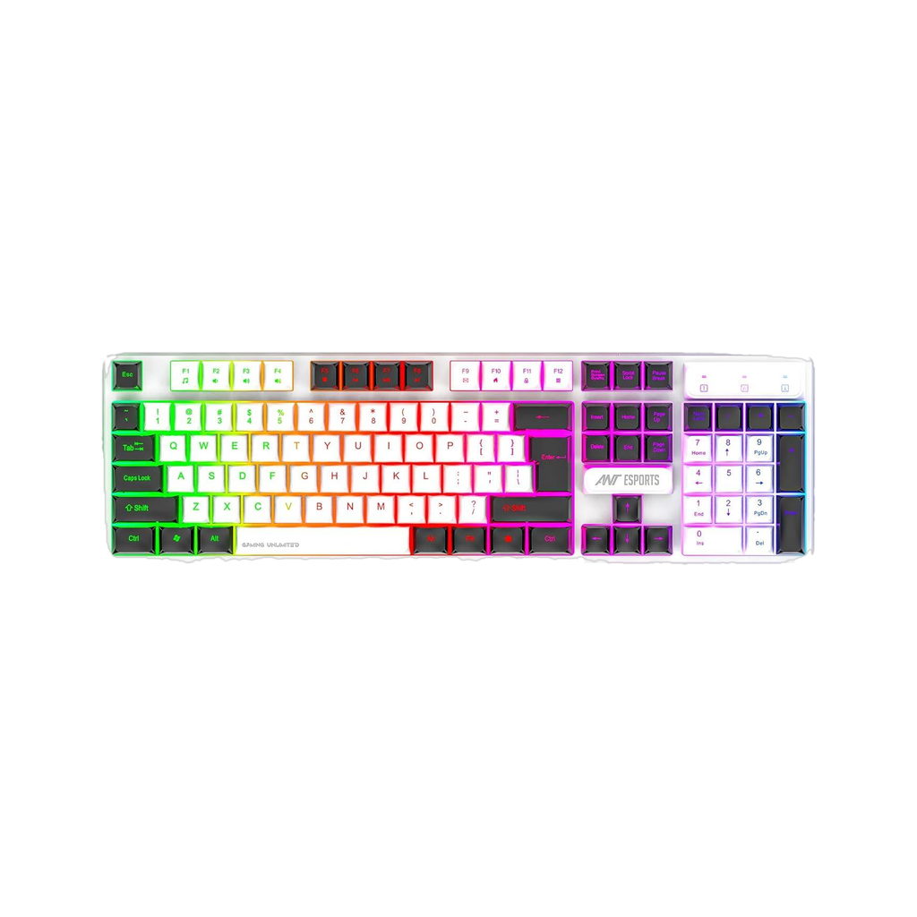 ant esports mk1700 membrane usb a connection quiet keystrokes 12 multimedia function keys wired usb standard gaming keyboard compatible desktop laptop mac mode multimedia keys ant mk 1700 with backlit rgb led