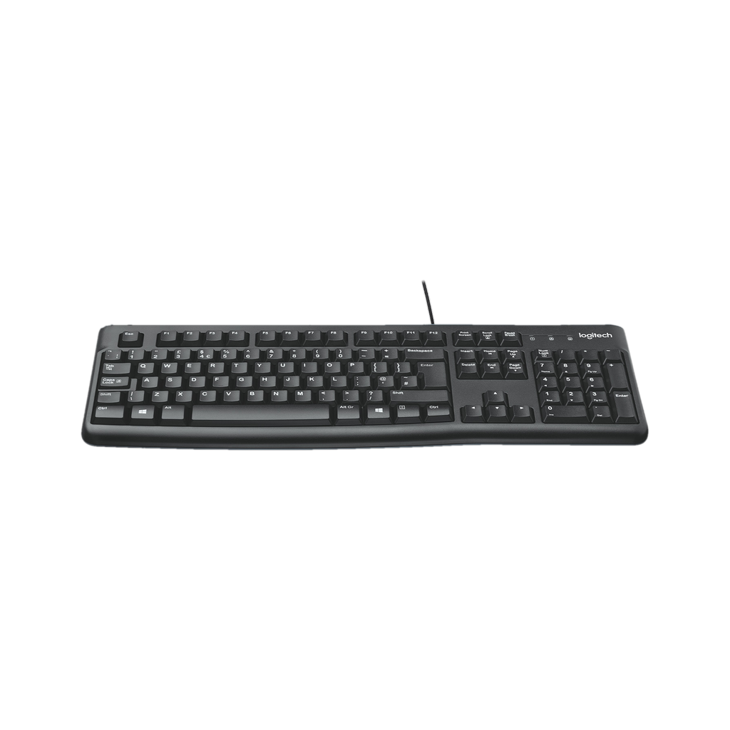 Logitech K120 / Full-Size, Spill-Resistant, Curved Space Bar Wired USB Standard Desktop Keyboard Compatible with Desktop, Laptop, Mac for Windows, USB Plug-and-Play, Full-Size, Spill-Resistant, Curved Space Bar