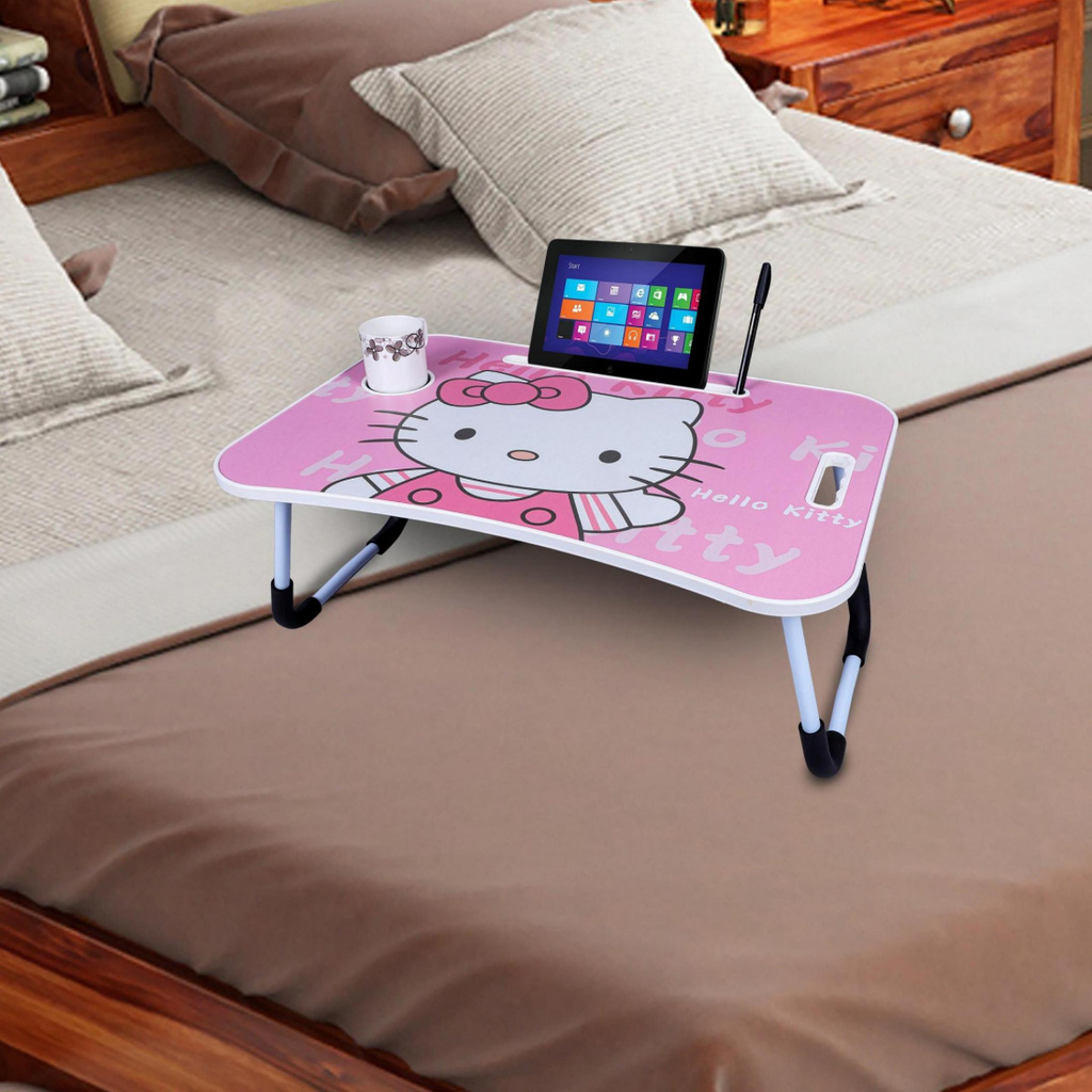 wifty hello kitty kids protable foldable table study work best work home wood portable laptop