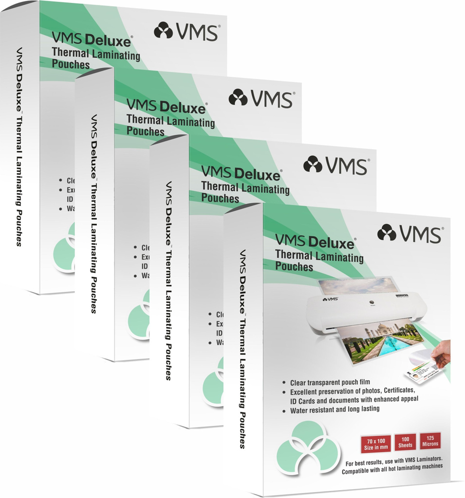 vms deluxe thermal lamination pouch 70mmx100mm 125 micron 4x100 sheets id card laminating sheet