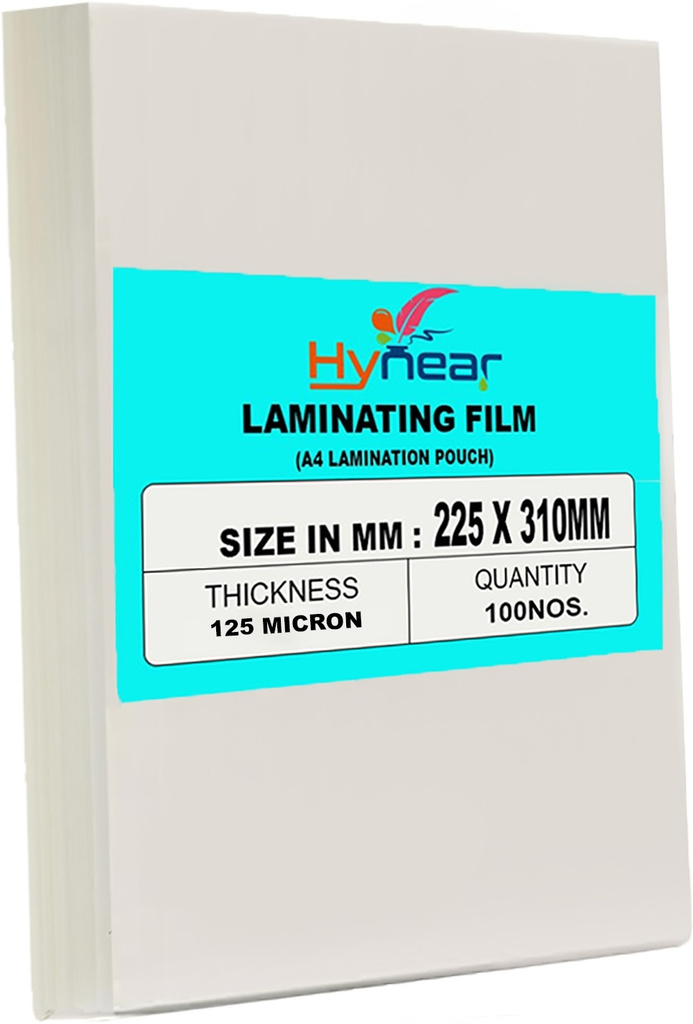 A4 Laminating Pouches Clear Glossy Waterproof Ideal for Certificates & Documents A4 Laminating Sheet (125 mil Pack of 100)