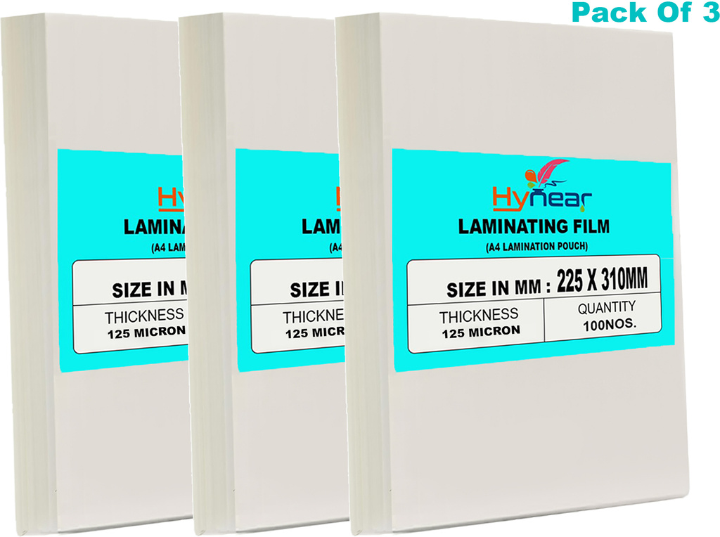A4 Laminating Pouches Clear Glossy Waterproof Ideal for Certificates & Documents A4 Laminating Sheet (125 mil Pack of 300)