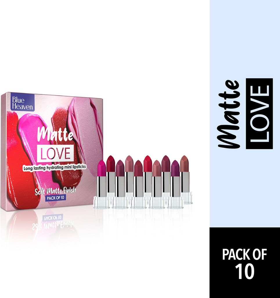 blue heaven matte love long lasting hydrating mini lipsticks women combo pack 10