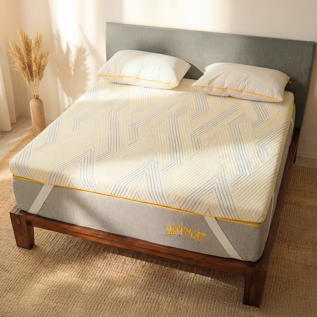 SleepyCat 2 inch (5.08 cm) King Size Latex Breathable Mattress Topper