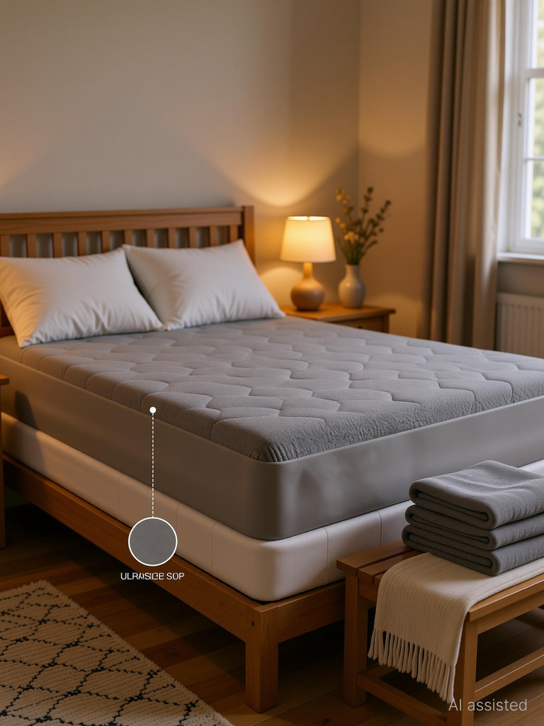 Ultrasleep Double Size Fitted Terry Cotton Breathable, Waterproof Mattress Cover