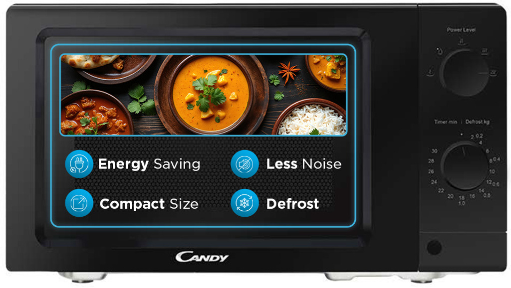 CANDY 19 L Inverter Technology with 5 Power Levels and Defrost,3 year Warranty on magnetron Solo Microwave Oven
