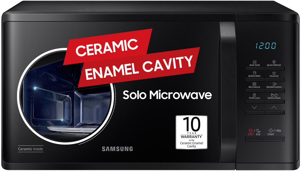 23 L Auto Cook Programs, Child Safety Lock, Memory Feature, Deodorization Solo Microwave Oven (MS23A3513AK, BLACK)